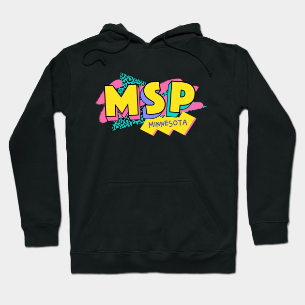 Retro 90s Minneapolis Saint Paul MSP / Rad Memphis Style / 90s Vibes Hoodie by Now Boarding